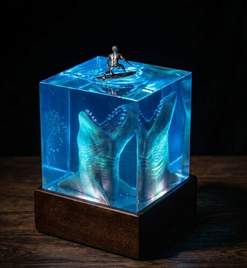 Lampada Led Squalo e Surfista